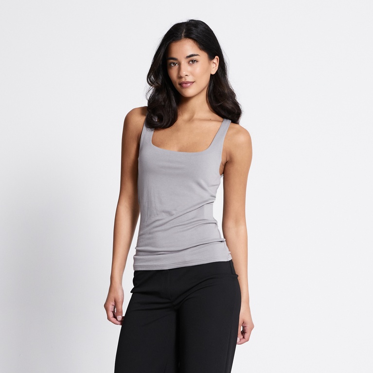 Soft feel two-way top "My" Grey